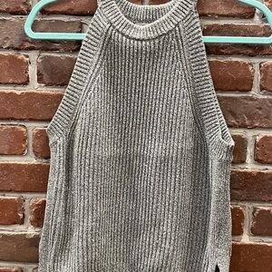 Madewell Charcoal Sleeveless Turtleneck Sweater